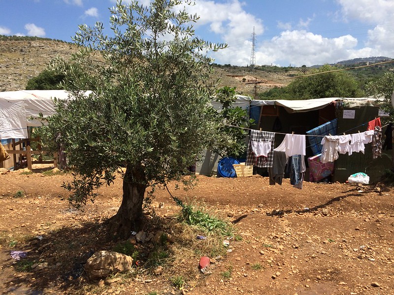 Syyrialaispakolaisten leiri Libanonissa.