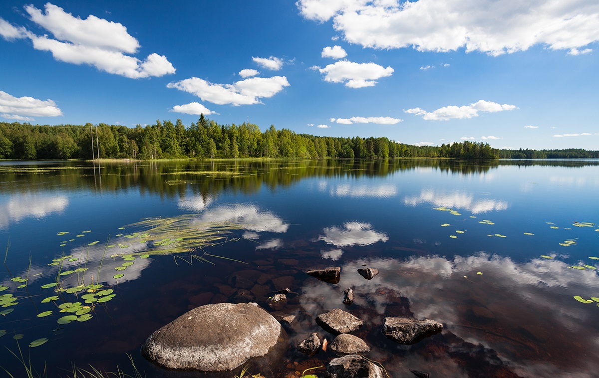 Finnish lake landscape.