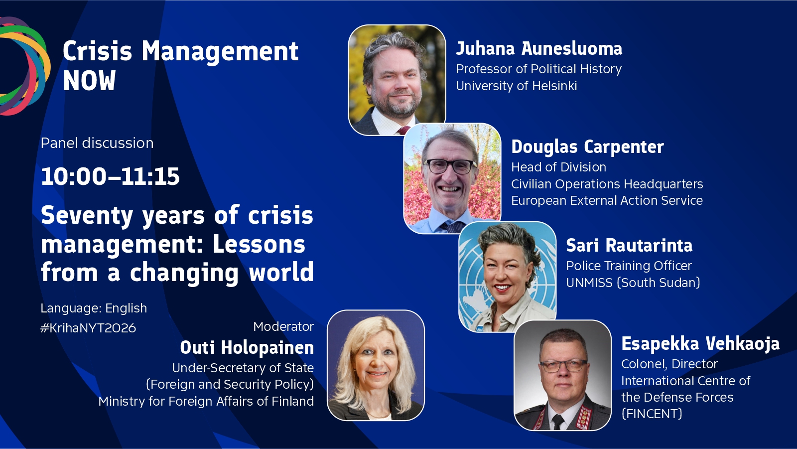 The image shows portrait photos of the panel participants. The image does not contain essential additional information; details about the speakers are provided in the accompanying text.