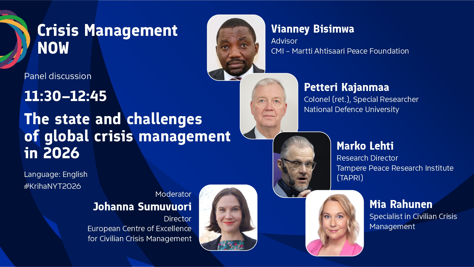 The image shows portrait photos of the panel participants. The image does not contain essential additional information; details about the speakers are provided in the accompanying text.