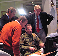 Finlands, Norges och Sveriges utrikesministrar besökte Reitans krishanteringskommando.