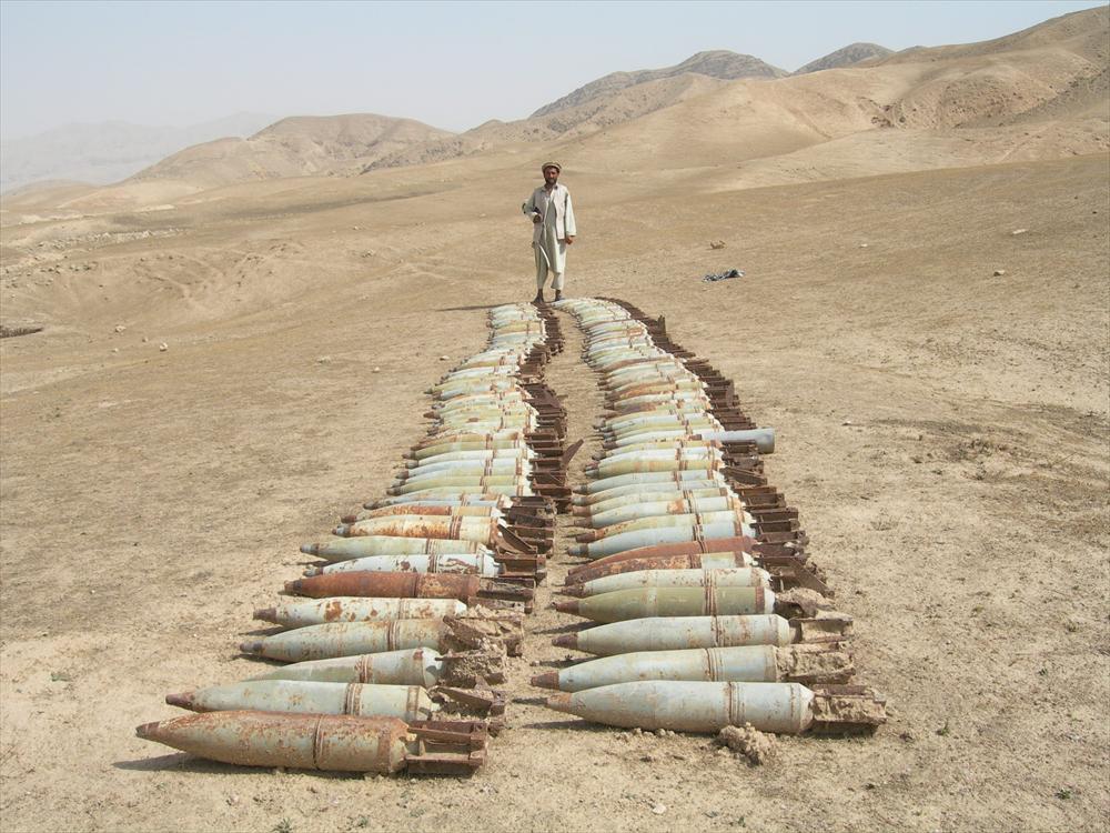 Med finansiering från Finland har HALO redan röjt mer än 52 000 minor som denna, som hittades och röjdes i Killagai i provinsen Baghlan. Foto: The HALO Trust