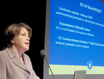 Teija Tiilikainen korosti alueellisen näkökulman esiintuomisen tärkeyttä kesäkuun 2009 Euroopan parlamentin vaaleissa.