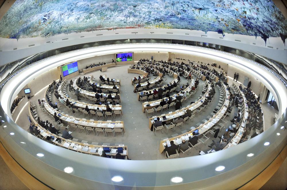 YK:n ihmisoikeusneuvosto kokoontuu Genevessä. Kuva: UN Photo/Jean-Marc Ferré, www.unmultimedia.org/photo/