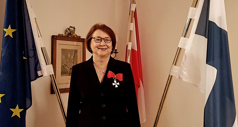 Kuvassa suurlähettiläs Pirkko Hämäläinen viime vuoden itsenäisyyspäivän vastaanotolla.