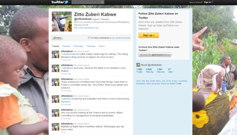 Zitto Kabwen Twitter-tili
