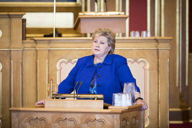 Erna Solberg, Kuva: Stortinget, CC BY-NC-ND 2.0